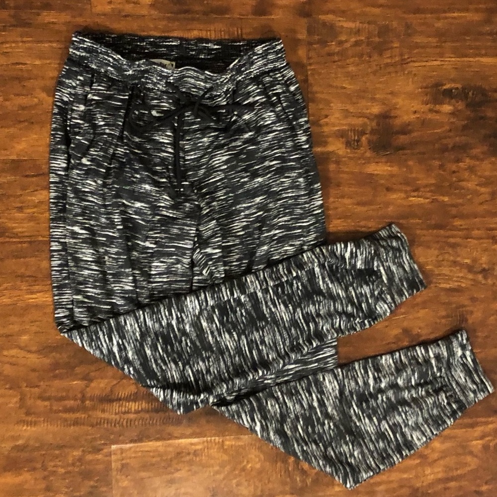 Ross Shosho Skinny Drawstring Joggers Heather Black Gray and White Color